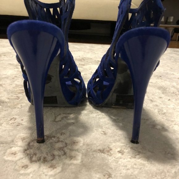 Steve Madden Suede Cobalt Heels - Picture 5 of 6